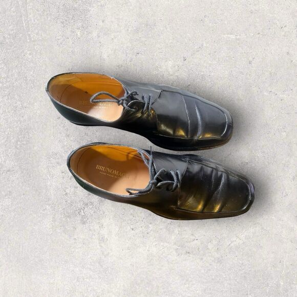 Bruno Magli Bishop Italian Black Nappa Leather 9.5 W Men’s Dress Shoes main image 8